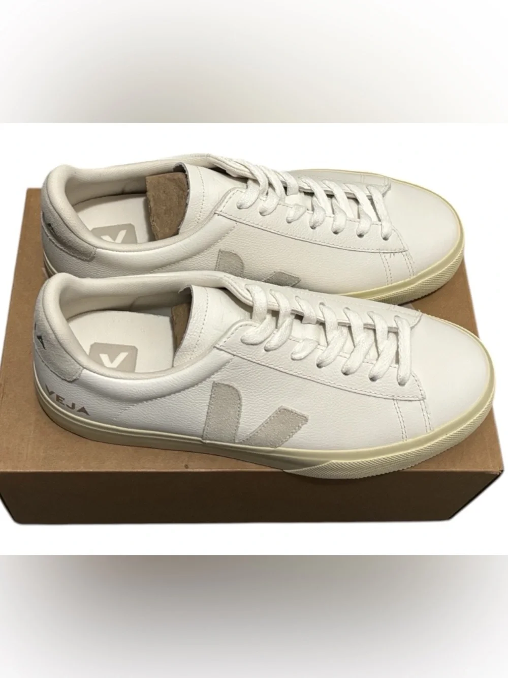 Veja Campo Leather Sneaker Extra White/Natural Suede EU 40/US 9 - Picture 7 of 8